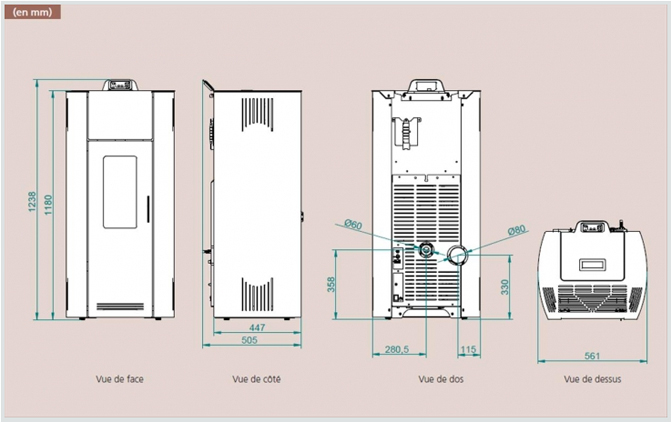 POÊLE PELLET / GRANULES ATLANTIC NUANCE 9KW TAUPE